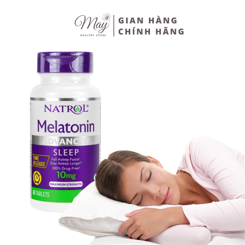 Viên Uống Natrol Melatonin Advanced Sleep 10mg Cải Thiện Giấc Ngủ (Lọ 60 Viên)