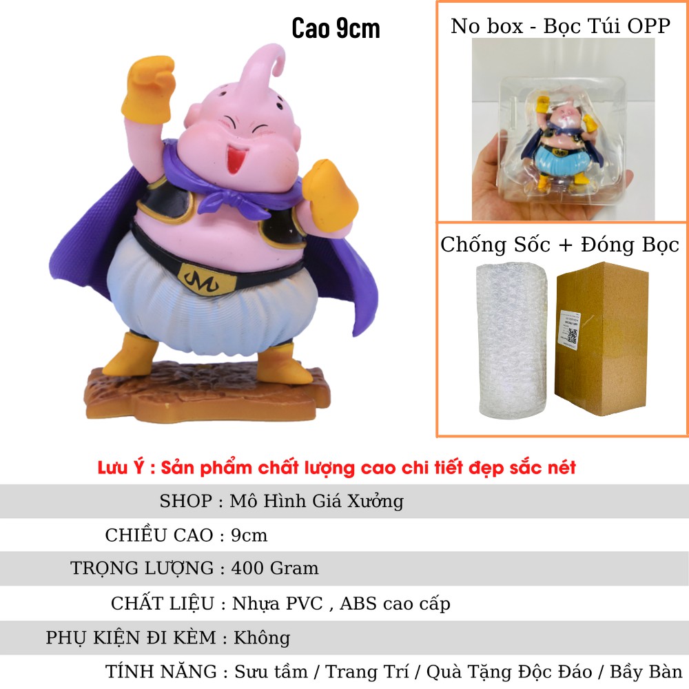 Mô hình Dragon Ball Majin Buu siêu dễ thương cao 9cm , figure mô hình 7 viên ngọc rồng , mô hình giá xưởng