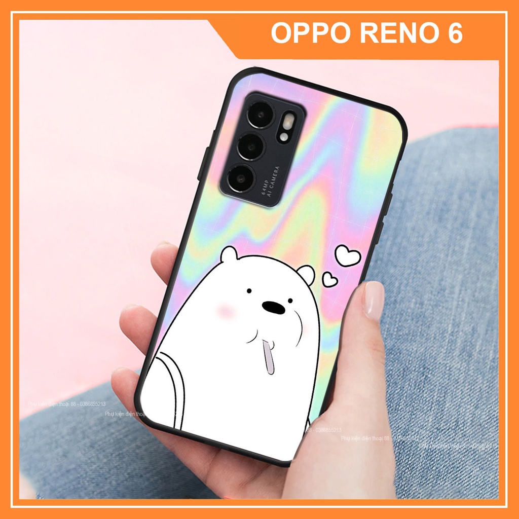 Ốp lưng Oppo Reno 6 in hình 3D dễ thương gấu bear đáng yêu - RẺ - BỀN - ĐẸP