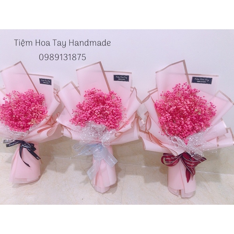 (Hỏa tốc 2h) Set quà hoa baby khô kèm túi+thiệp