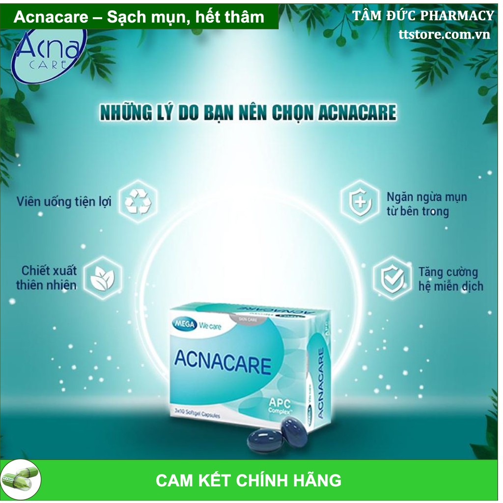 [Chính Hãng] Viên uống ACNACARE [Hộp 30 viên] -  Sạch mụn, Hết thâm Acna care!!! | BigBuy360 - bigbuy360.vn