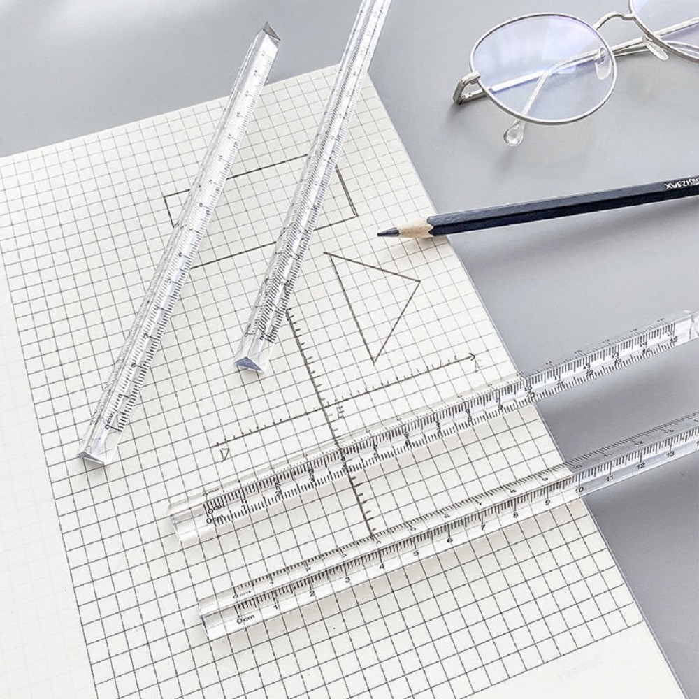 Thước tam giác đo trong suốt 15cm