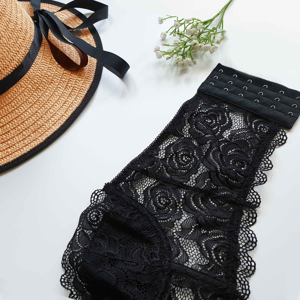 Set Bra croptop corset ren đen sexy siêu mềm mịn thoải mái, kết hợp quần lọt khe ( hàng thiết kế ) N01 | BigBuy360 - bigbuy360.vn