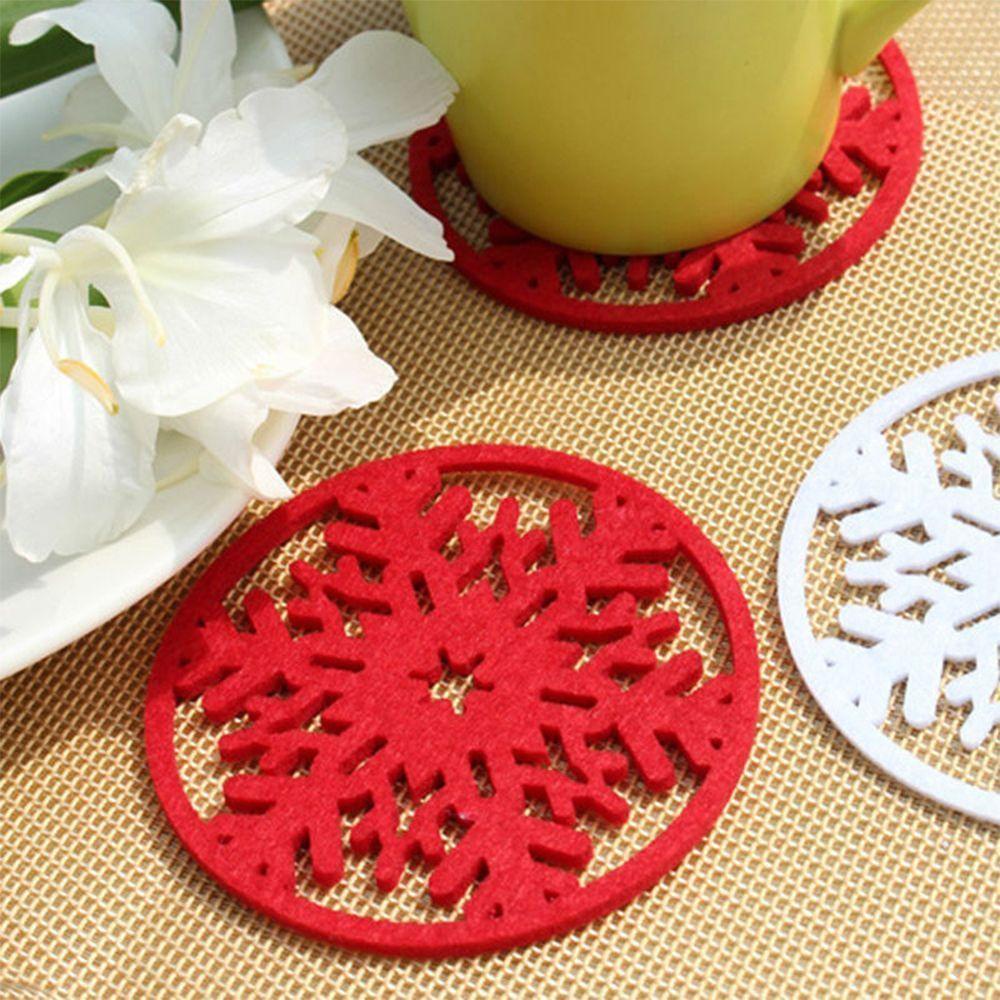 LONTIME Set 2 Tấm Lót Cốc Bằng Vải Không Dệt Cách Nhiệt Trang Trí Giáng Sinh