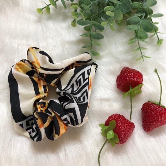 [SK] Chun buộc tóc vải scrunchies hoạ tiết vintage mẫu giao ngẫu nhiên
