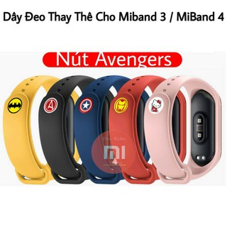 Dây đeo Miband 3 / Mi Band 4 Nút Avengers ( IRon man, Captian) loại chính hãng