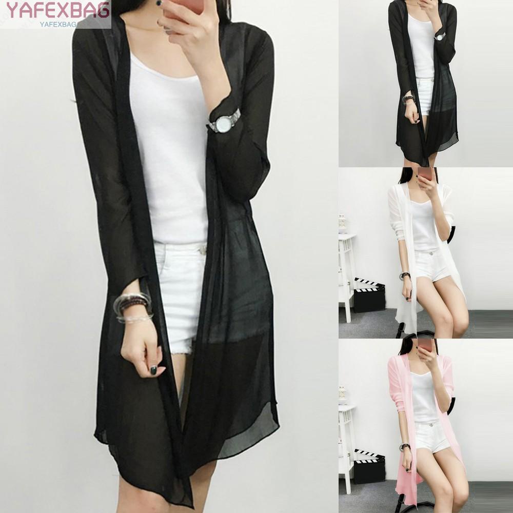 Áo khoác tay dài chất liệu voan thời trang mùa hè
