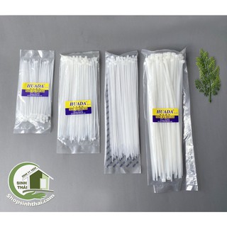 Dây rút nhựa, dây thít màu trắng cột dây điện, cột lan, bịch 100 cái dây gút nhiều kích thước - chọn loại