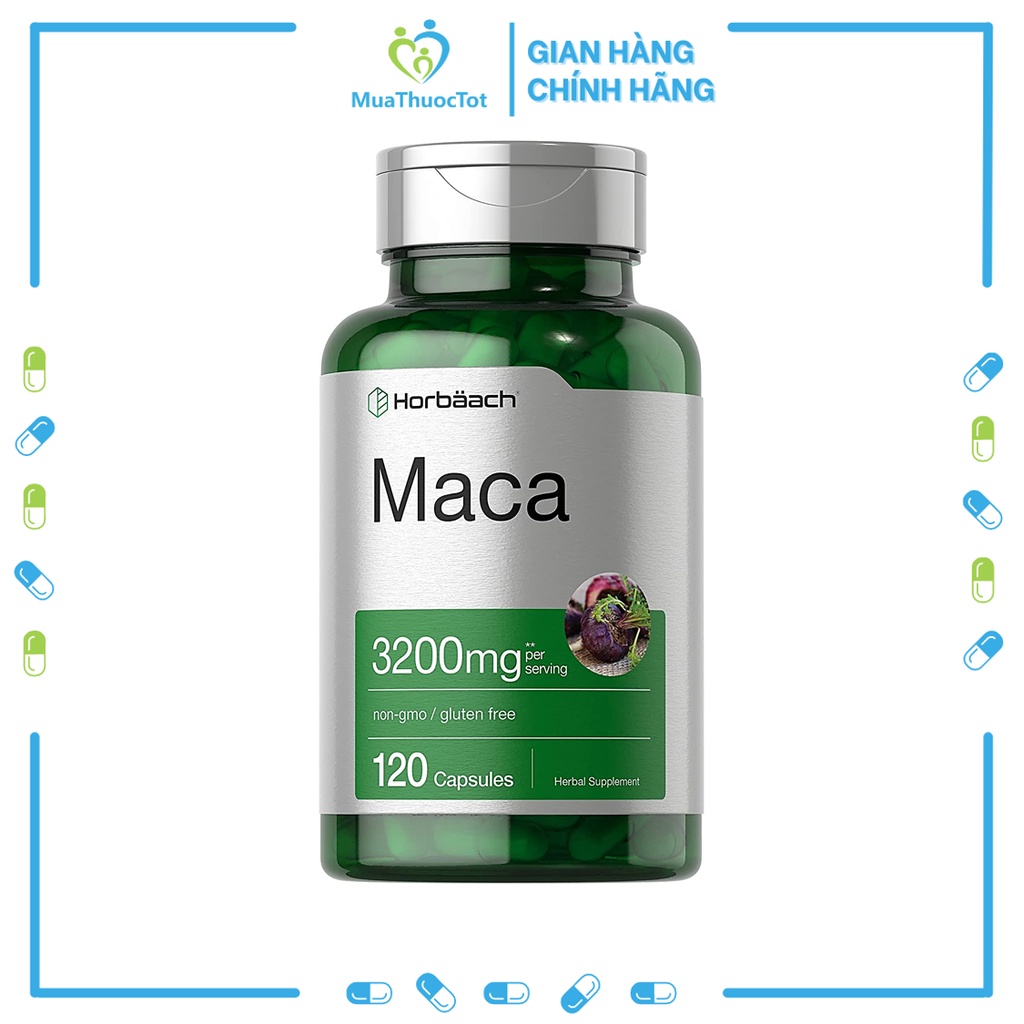 Horbaach Maca 3200mg 120 Viên - Viên Uống Tăng Cường Sinh Lý Nam Và Nữ