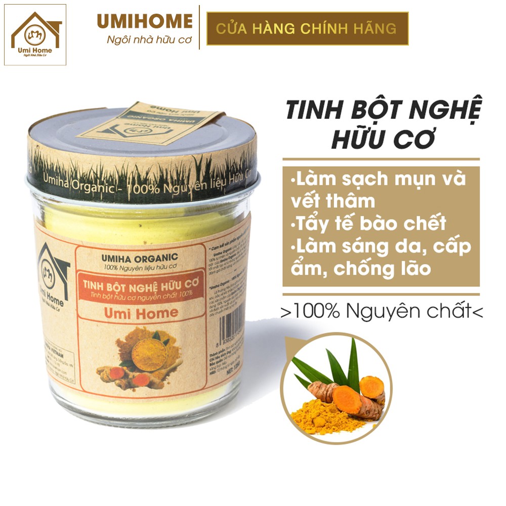 Bột Nghệ đắp mặt nạ hữu cơ UMIHOME nguyên chất | Turmeric Starch 100% Organic 135G