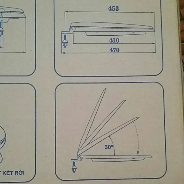 Nắp bồn cầu rơi êm cao cấp(kích thước trên hình)