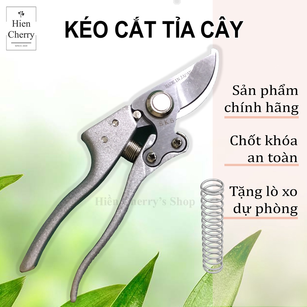 Kéo cắt tỉa cây cảnh Sada 210 công nghệ Nhật Bản, lưỡi cắt cao cấp thép SK5