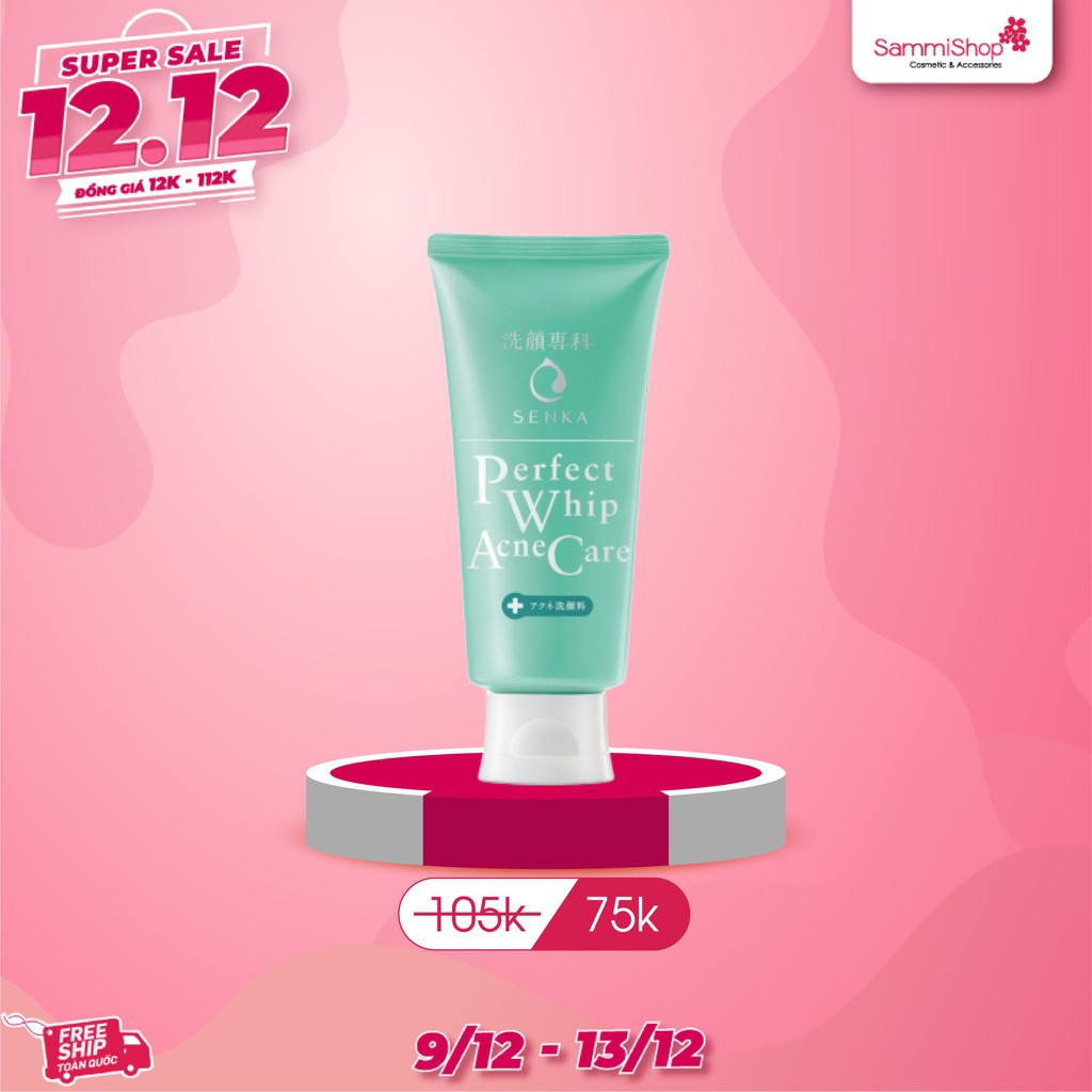 Sữa rửa mặt Senka Perfect Whip Acnes Care 100g | Thế Giới Skin Care
