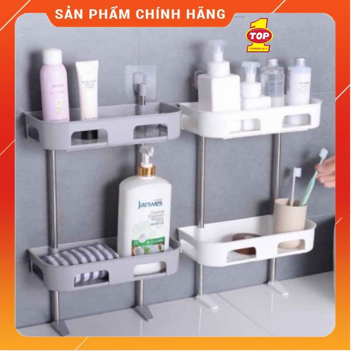 Kệ đựng đồ nhà tắm nhà bêp đa năng dán tường 2 tầng 3 tầng bằng nhựa cao cấp