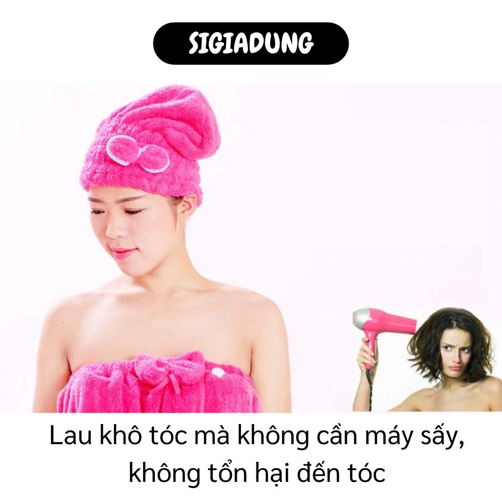 [SGD] Khăn Ủ Tóc - Khăn Quấn Tóc Gội Đầu Làm Khô Siêu Nhanh, Thấm Hút Tốt, Dễ Giặt 7074