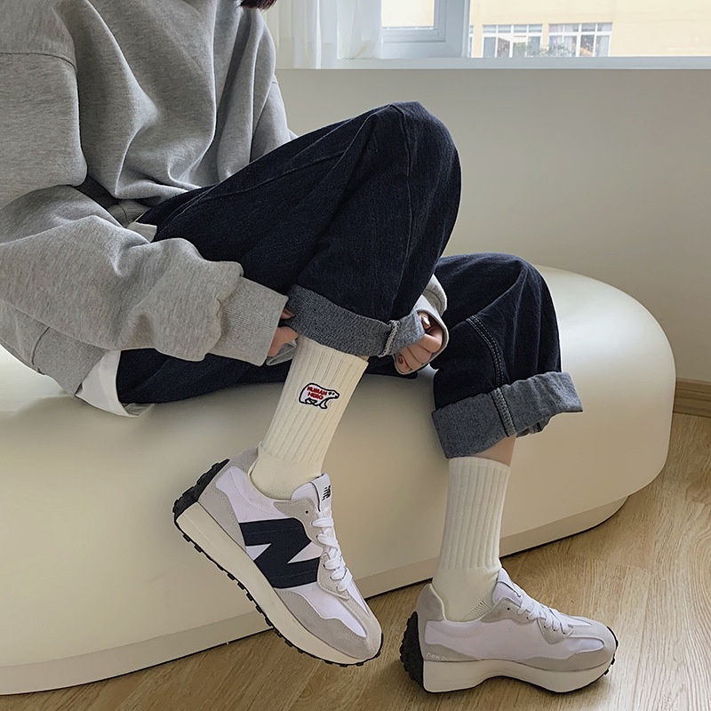 Vớ Cotton Cổ Vừa In Họa Tiết Ngôi Sao Phong Cách Thể Thao Thời Trang Thu Đông Cho Nam Và Nữ