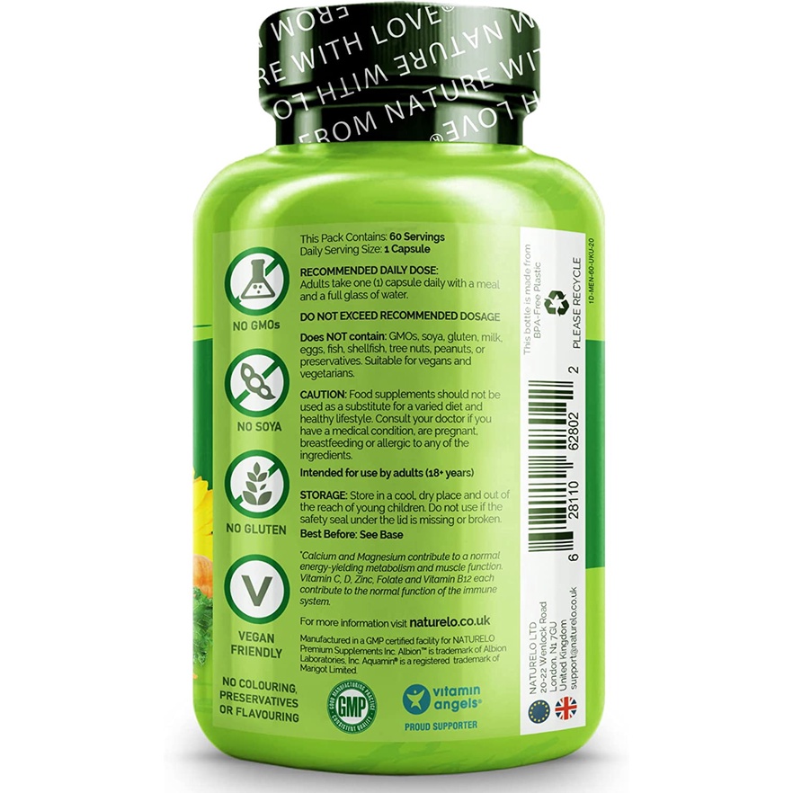 Naturelo One Daily Multivitamin For Men - Viên uống bổ sung vitamin tổng hợp cho nam giới 120 viên
