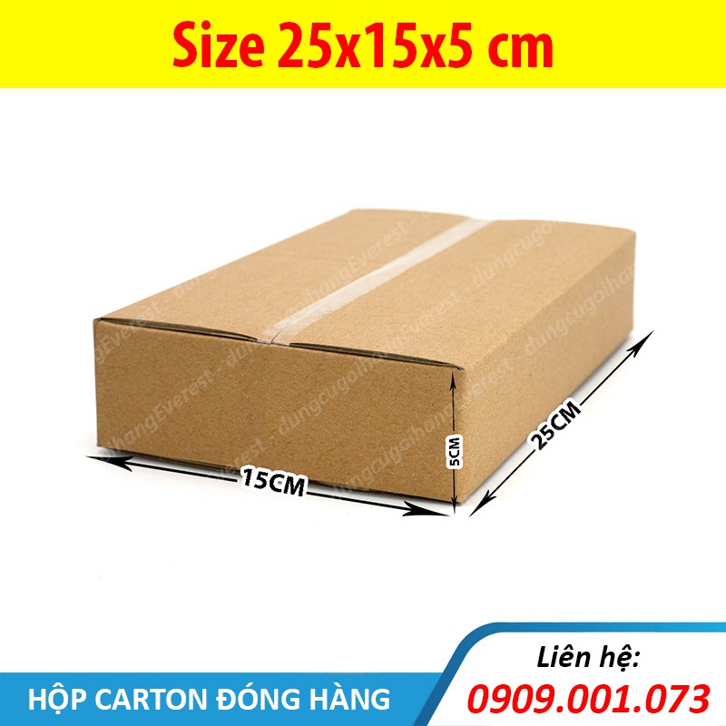 Hộp giấy P62 size 25x15x5 cm, thùng carton gói hàng Everest