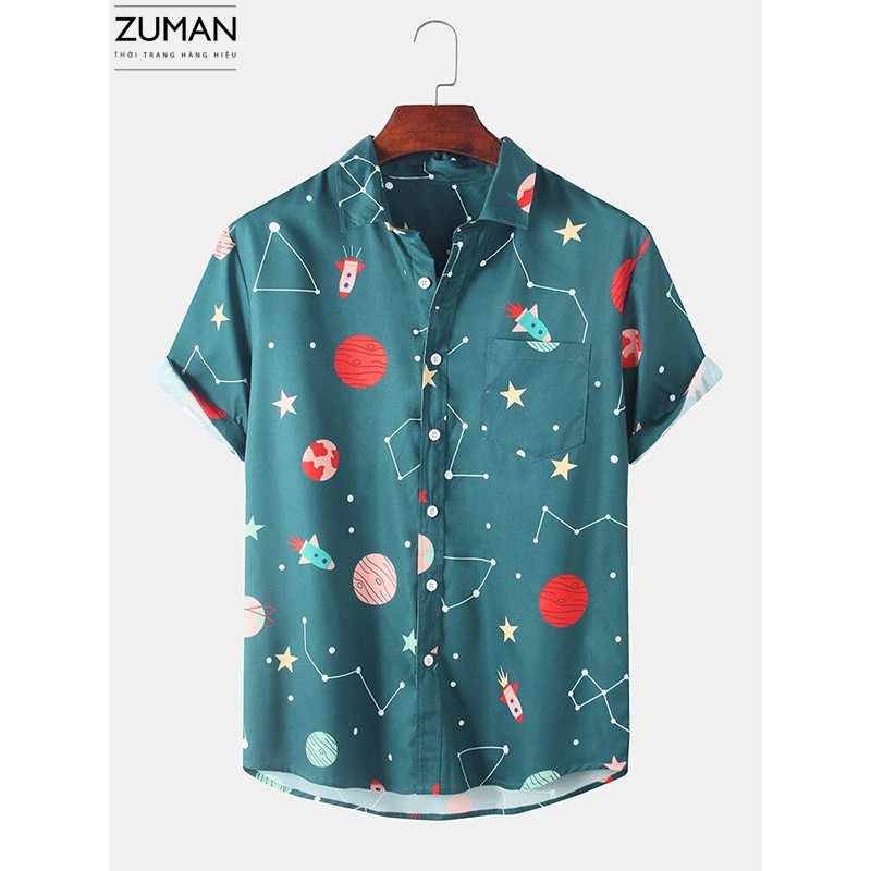 Áo sơ mi tay ngắn hoạ tiết Cosmic Printing Shirt ASM53 Zuman