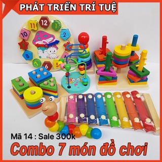 Combo 7 món đồ chơi gỗ thông minh cho bé