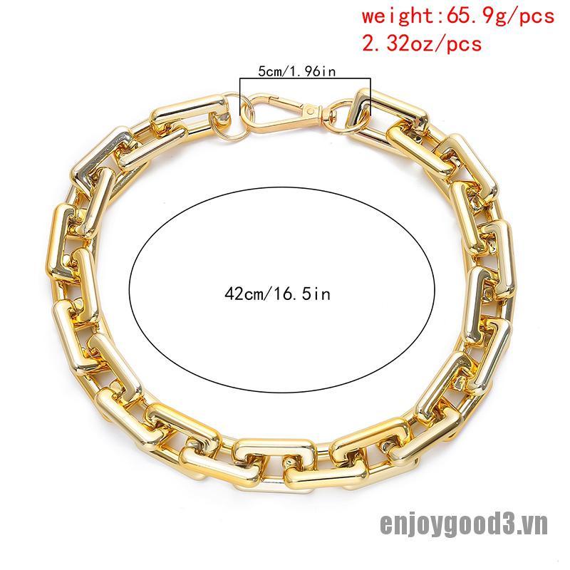 Dây Chuyền Đeo Sát Cổ Bản To Mặt Hình Chuỗi Xích Phong Cách Hip Hop Cho Nữ