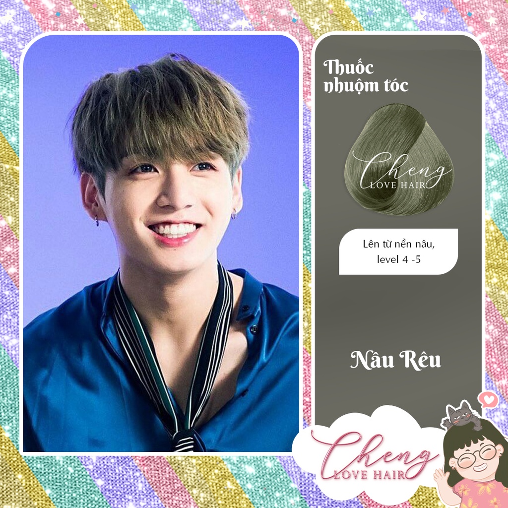 Thuốc Nhuộm Tóc Màu NÂU RÊU Nam Không Tẩy | Chenglovehair, Chenglovehairs