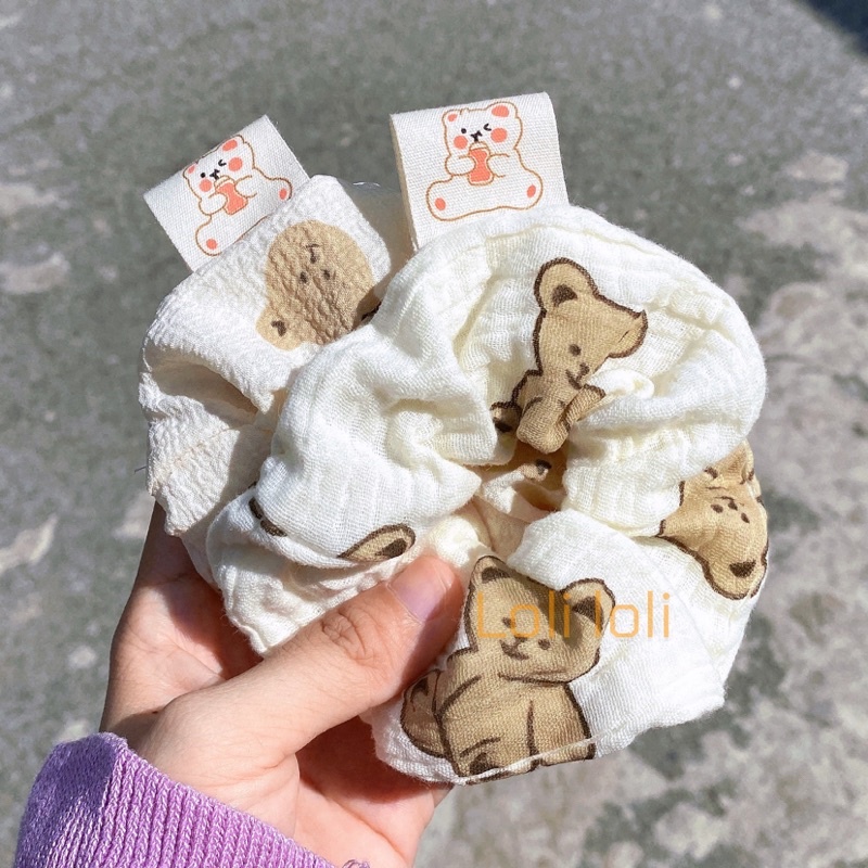 Cột tóc tem gấu thiết kế Loli