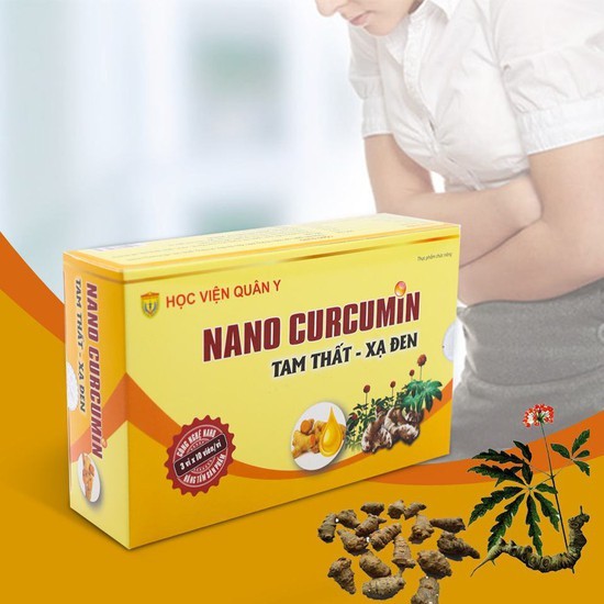 Nano Curcumin Tam Thất Xạ Đen Học viện Quân Y - Hỗ trợ giảm viêm loét dạ dày (Hộp 30 viên) [Chính Hãng]