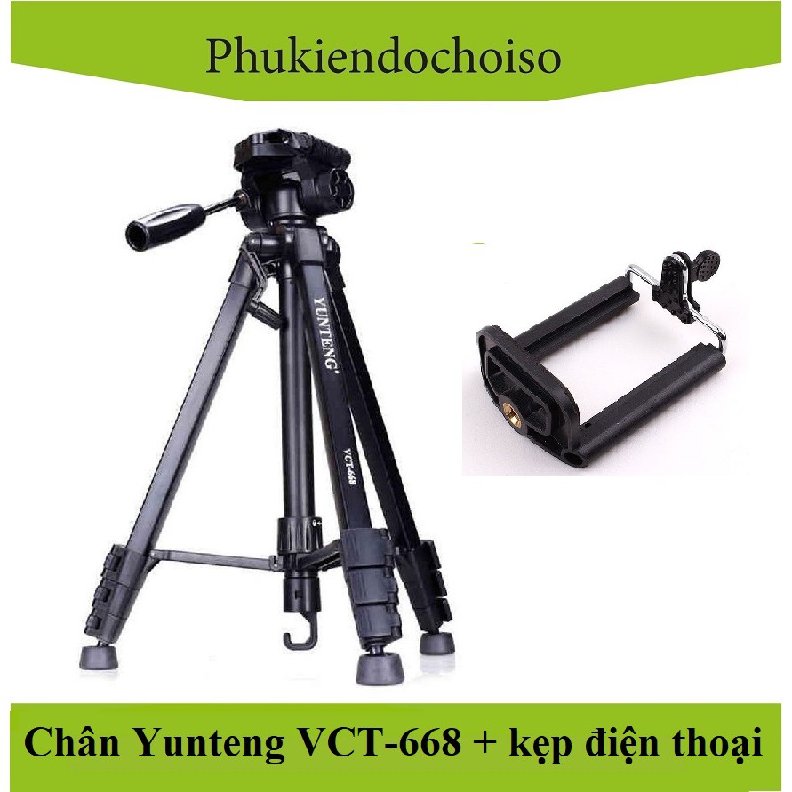 [Mã 229ELSALE hoàn 7% đơn 300K] Chân máy ảnh YUNTENG VCT-668 ( Chính hãng)-China . Tặng kẹp điện thoại