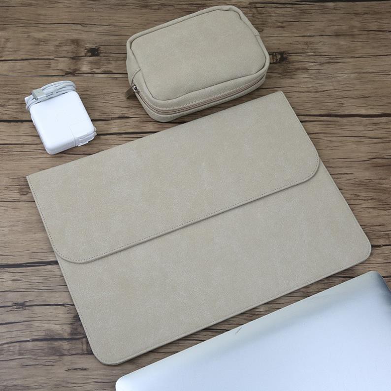COMBO Bao Da Chống Sốc Macbook Leather Bag - Da Lộn Cao Cấp