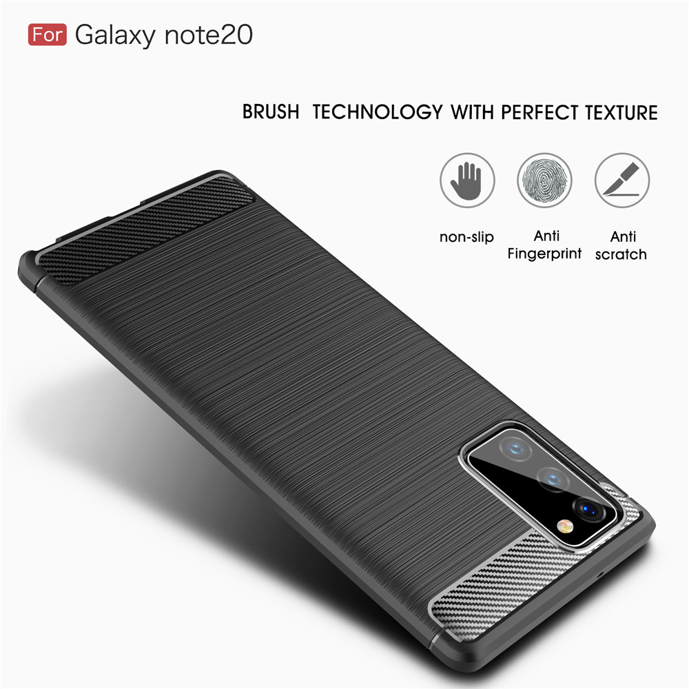 Lenuo cho Samsung Galaxy Note 20 5G, S20 FE, S20 Fan Edition 5G, M51, M31s, Note 20 5G, M01 Lite, A31, A21s, M21, M30s, A90 5G, A20s, A81, M60s, Note 10 Lite, A01, A41, A51, A71 Ốp lưng điện thoại di động được chải bằng sợi carbon silicon Ốp lưng TPU mềm