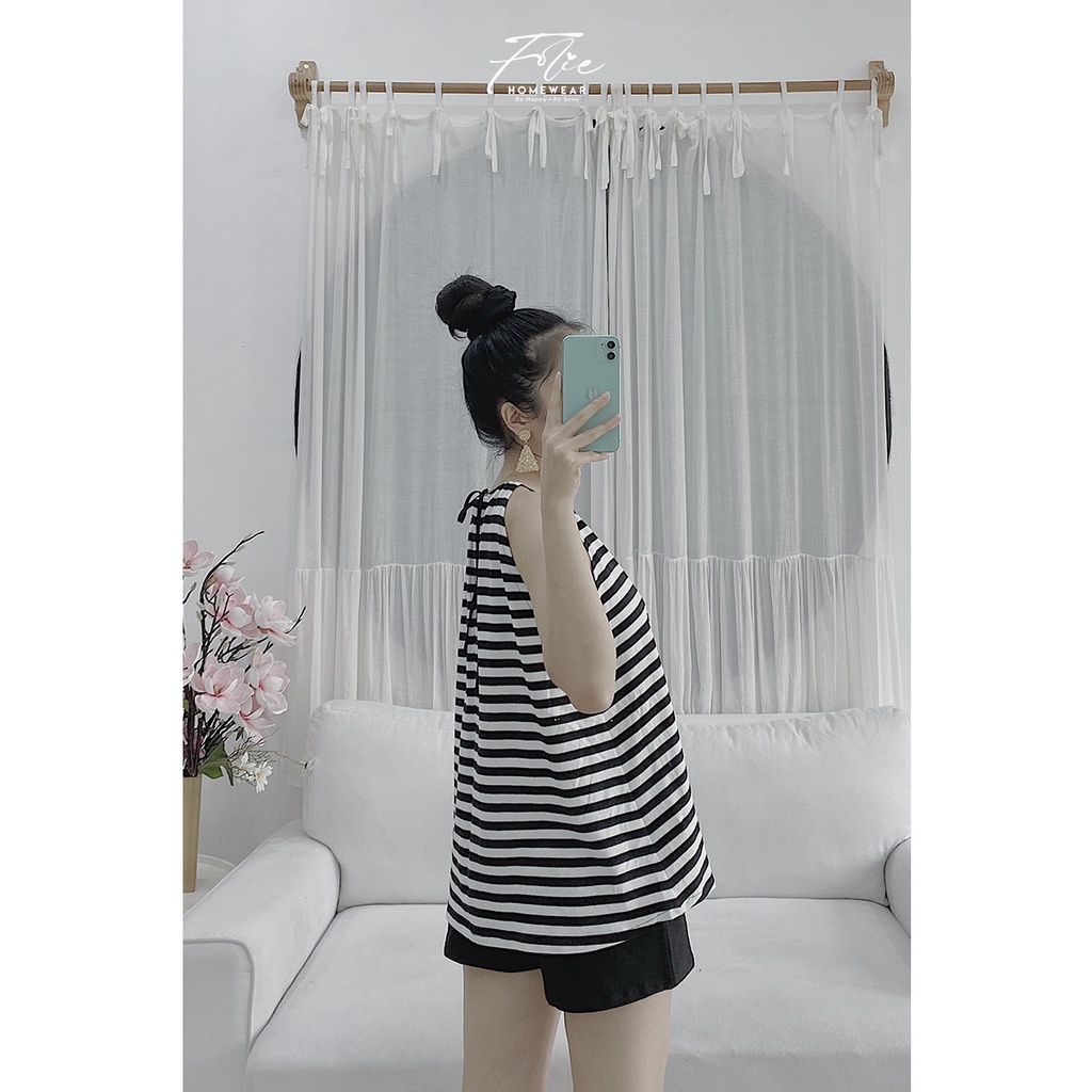 [Chính hãng]FolieHomewear Đồ bộ mặc nhà áo yếm quần short chất liệu thun cotton FB105.2 | BigBuy360 - bigbuy360.vn