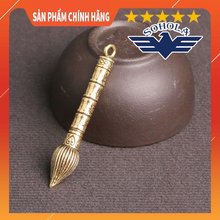 Mô hình bút đồng, tượng đồng, bút chữ nho, bút văn xương đế quân, móc chìa khóa vật phẩm phong thủy