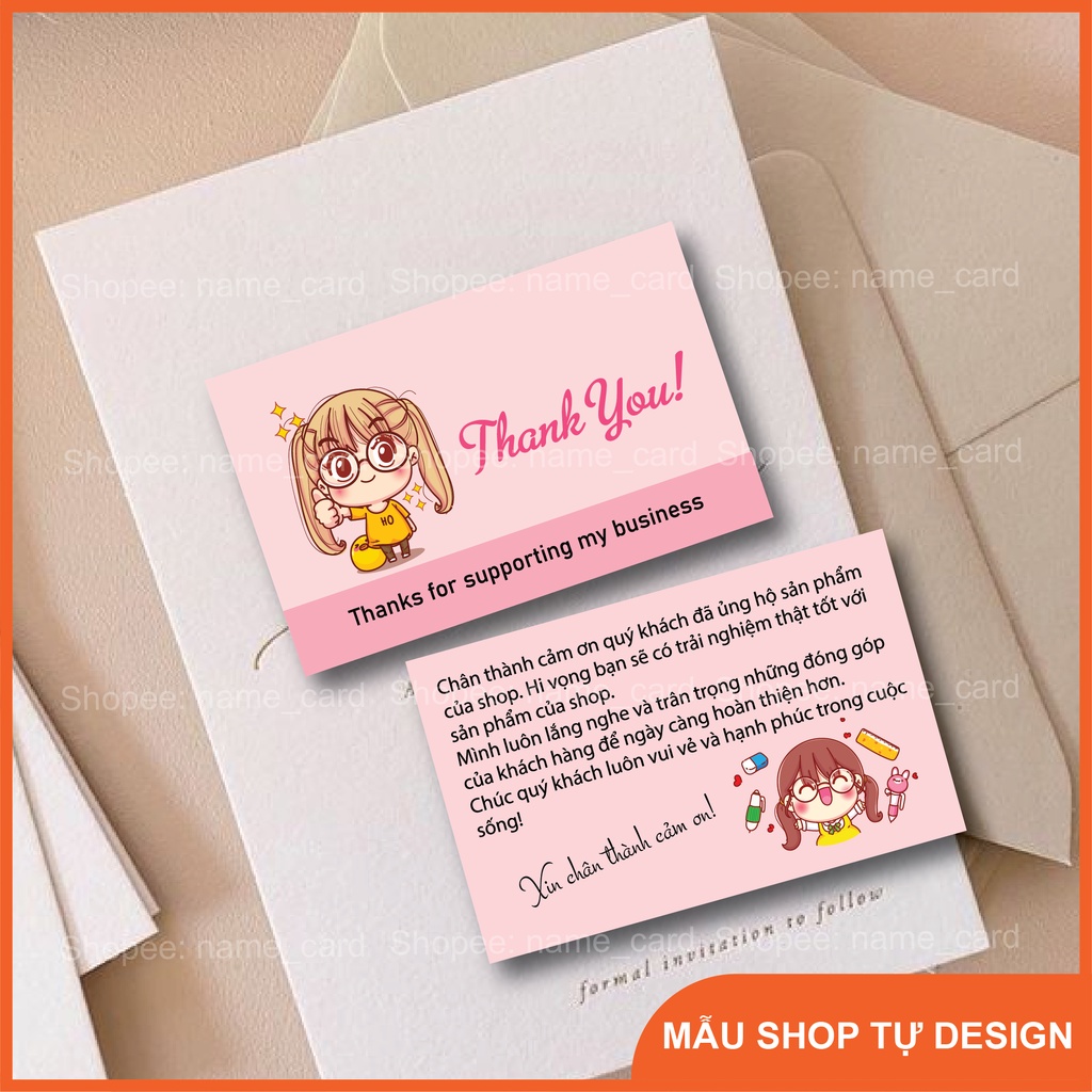 Thiệp cảm ơn, thank you card cảm ơn khách hàng có sẵn tại shop