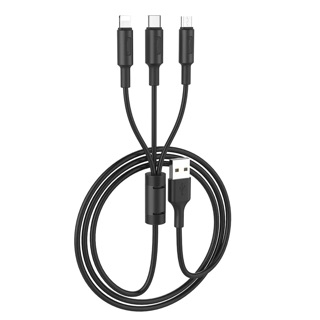 Cáp sạc Hoco X25: 3 trong 1 đầu ,micro usb và type C- 2A.