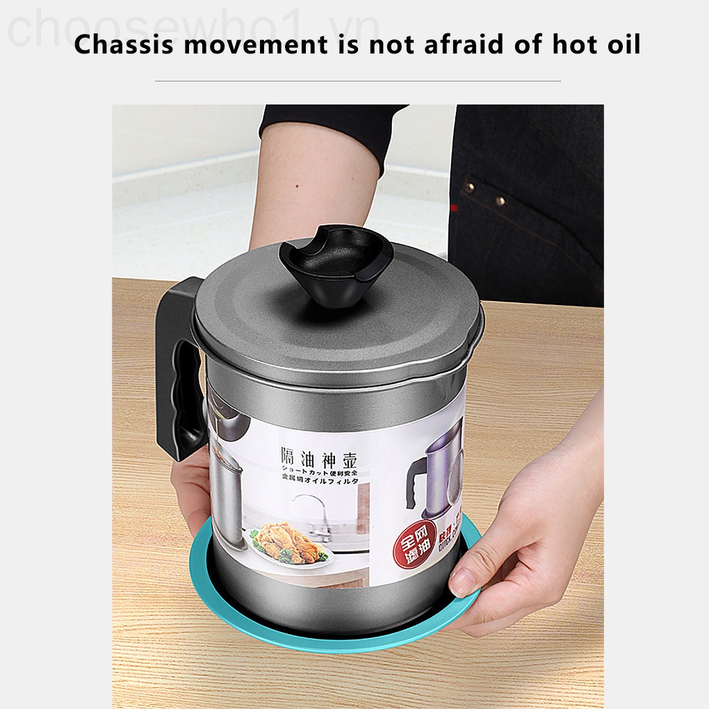 Bình Lọc Dầu Bằng Thép Không Gỉ Dung Tích Lớn Có Nắp Đậy Tiện Dụng Cho Nhà Bếp 1