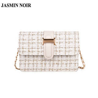 Túi đeo chéo Jasmin Noir hình vuông bằng len có khóa thời trang thanh lịch dành c thumbnail