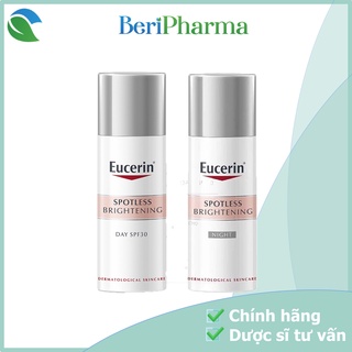 Combo Eucerin Ultrawhite + Spotless Kem Dưỡng Trắng Da Ngày Và Đêm Giảm Thâm Nám 50ml