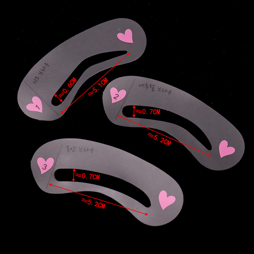 [Hàng mới về] Set 3 khuôn kẻ mày dễ dàng nhanh chóng có thể tái sử dụng tiện dụng Mihan1