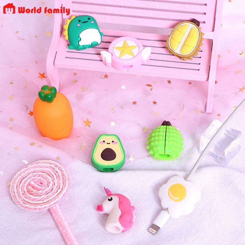 Phụ Kiện Bảo Vệ Dây Cáp Sạc USB Hình Hoạt Hình Dễ Thương Cho Mọi Dòng Điện Thoại for Apple Huawei