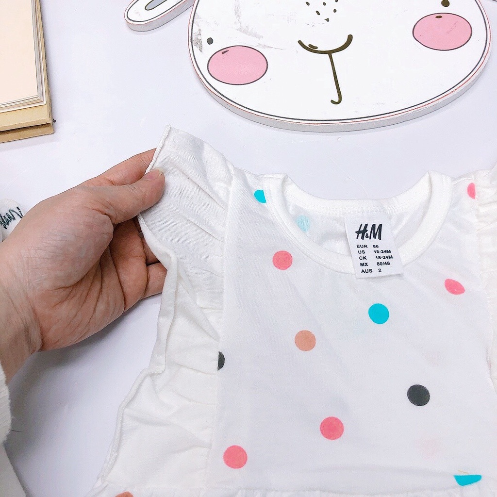 Váy cotton HM trắng chấm bi