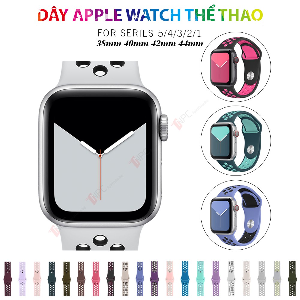 [Mẫu mới 2020] Dây Đeo Apple Watch Cao Su Thể Thao Series 5|4|3|2|1 kích thước 38mm 40mm 42mm 44mm