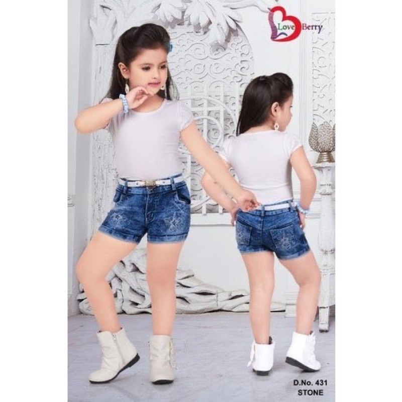 Quần Short Jean Bé Gái 8 đến 14 tuổi