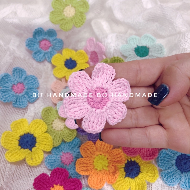 ❤️ Hoa len móc sẵn theo phong cách Vintega❤️ Nguyên liệu trang trí thời trang