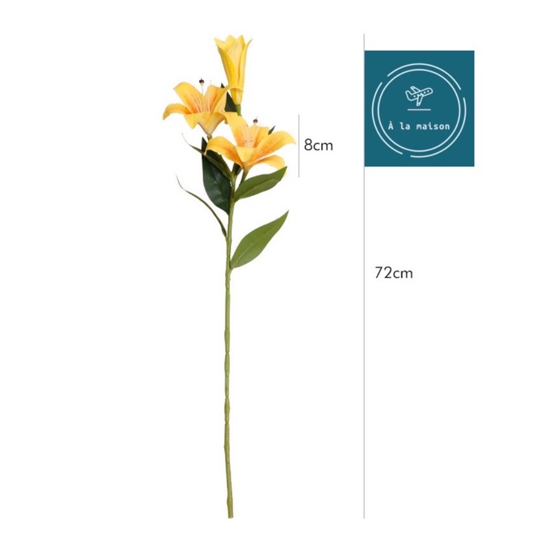 Cành hoa Lily nhân tạo cao cấp 72cm,hoa decor trang trí không gian sang trọng.