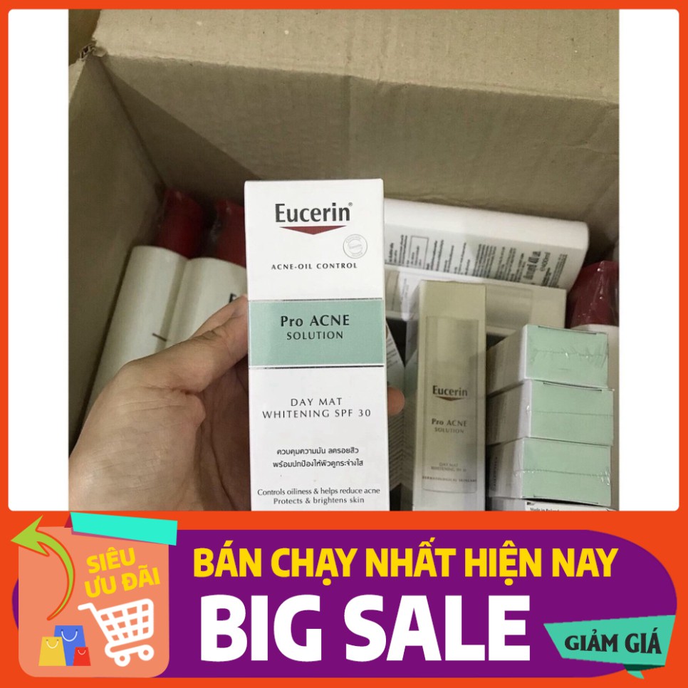 ✅ [Chính Hãng] Kem Dưỡng Ban Ngày Eucerin Acne-Oil Control Proacne Day Mat Whitening SPF 30 50ml - Trắng Da Giảm Mụn Pro