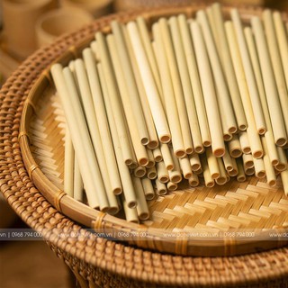 Bộ 100 ống hút tre size 20cm - Giải pháp thay thế ống nhựa sản phẩm của Đồ Tre Việt Nam