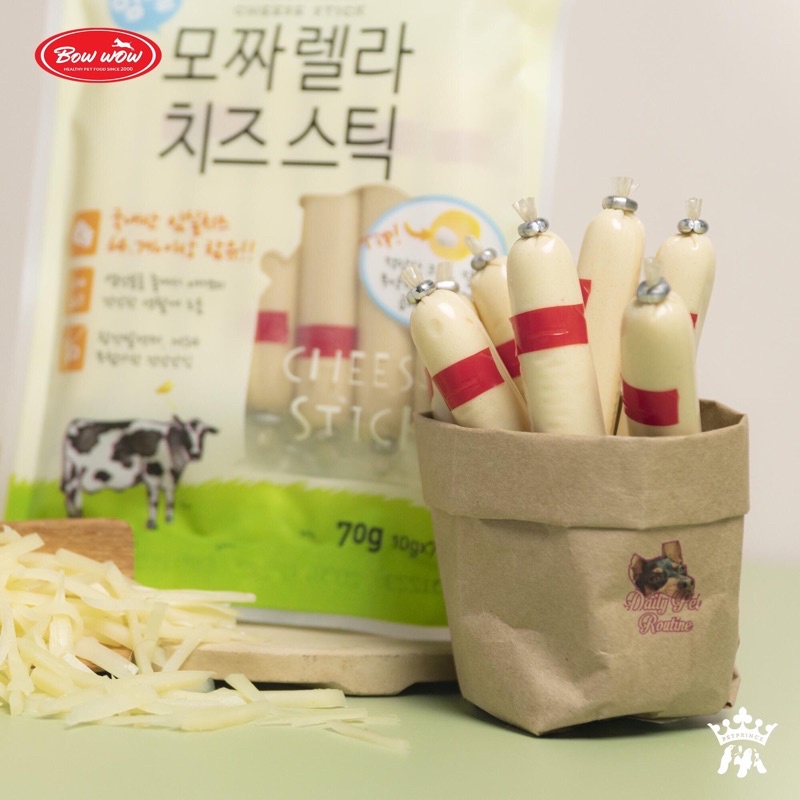 XÚC XÍCH PHÔ MAI MOZZARELLA CHO CHÓ BOWWOW CHEESE STICK 70G