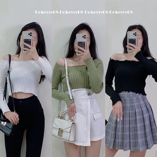 Áo len trễ vai len tăm 533