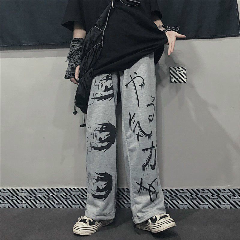Quần dài ống rộng unisex nam nữ chất nỉ in hình SAJA cực ngầu phong cách ullzang trời trang teen hè